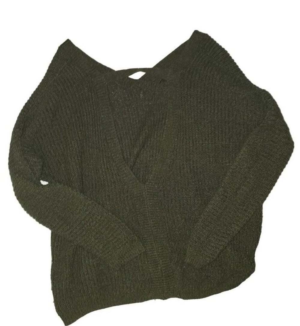 Forever 21 Sweater Size M Green Open Back Pullover
